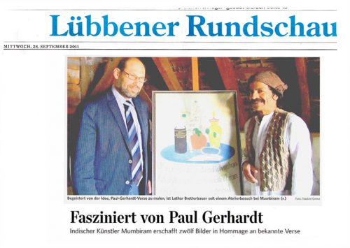 Fasziniet von Paul Gerhardt, Lausitzer Rundschau, Lübben, Ingvil Schirling, Mumbiram Fasziniert von Paul Gerhardt, Lausitzer Rundschau, Lübben, Ingvil Schirling, Mumbiram